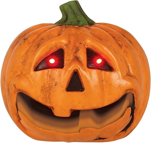 Decoración de calabaza de gato parlante con luz y sonido