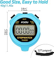 Vista 4 de FCXJTU Digital Simple Stopwatch Timer, No Bells, No Alarm, Simple Basic Operation, Silent, Clear Display, ON/Off, Large Display for Swimming Running