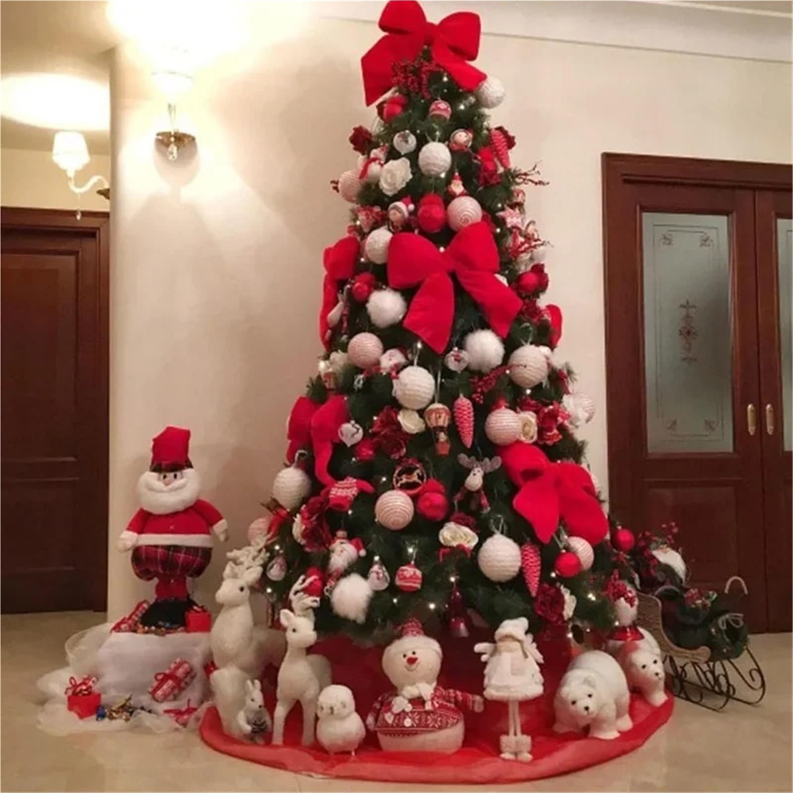 Große Satinschleife 1 3 Stück große rote Samtschleife for Aufhängen von Geschenken am Weihnachtsbaum, Partydekoration(Mixed-3pcs)