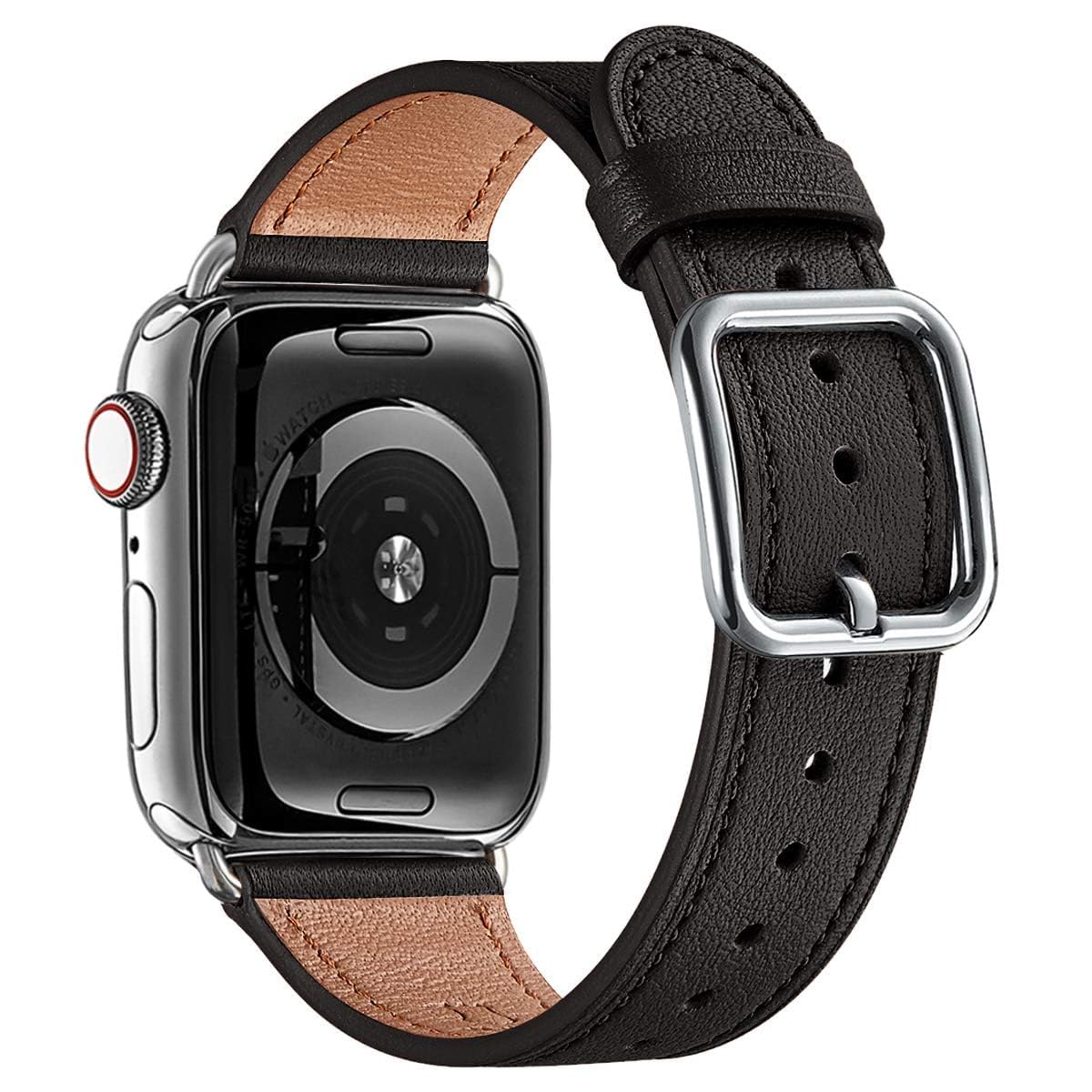 MNBVCXZ Leather Bands Compatible with Apple Watch Band Women Womens Genuine Replacement Strap for iWatch Series 11 10