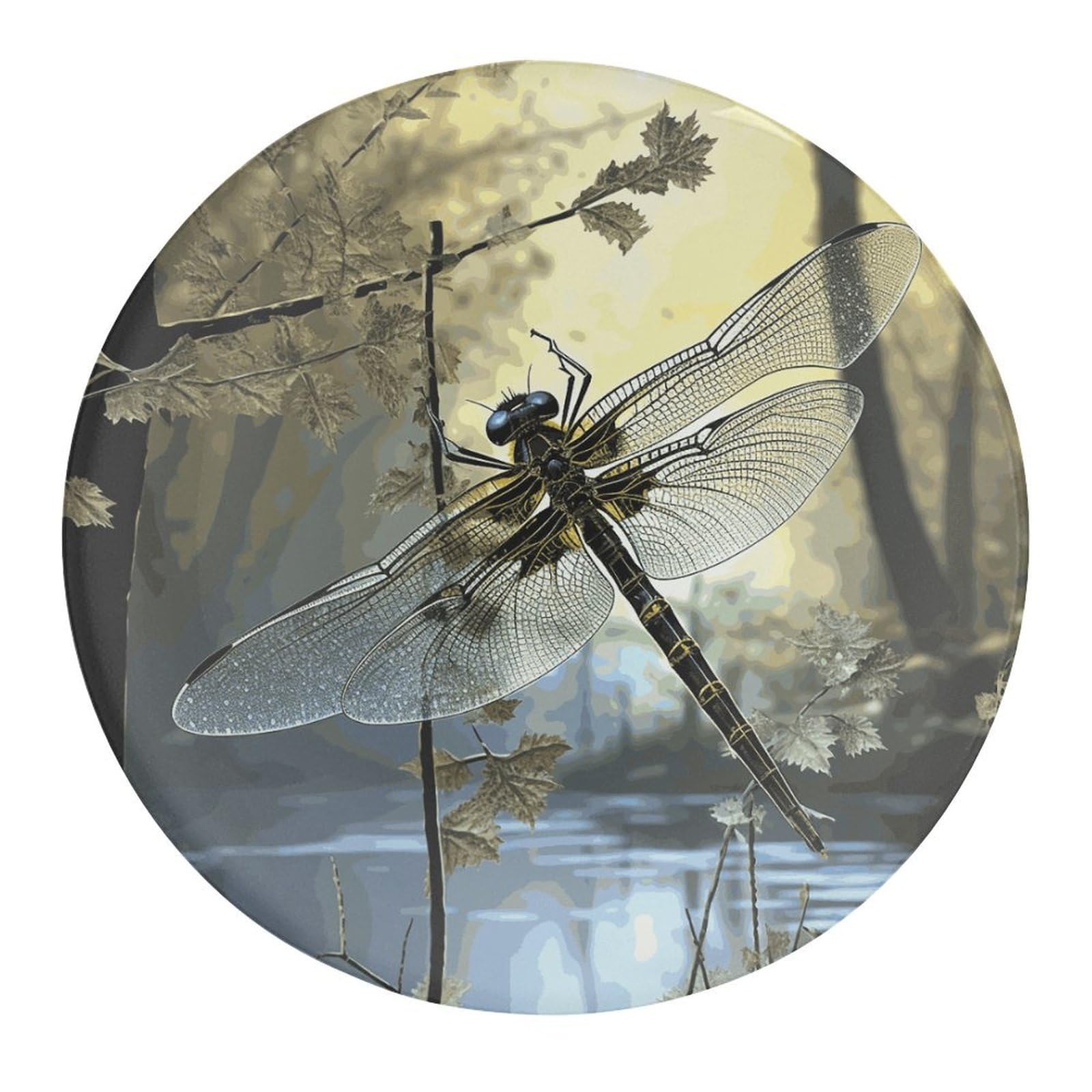 Fodpand Style Dragonflies Glass Fridge Magnets,Refrigerator Magnets Strong Magnetic, Fridge Stickers Funny For Kitchen, Office Whiteboard, Cabinet And Dishwasher 4 Pcs