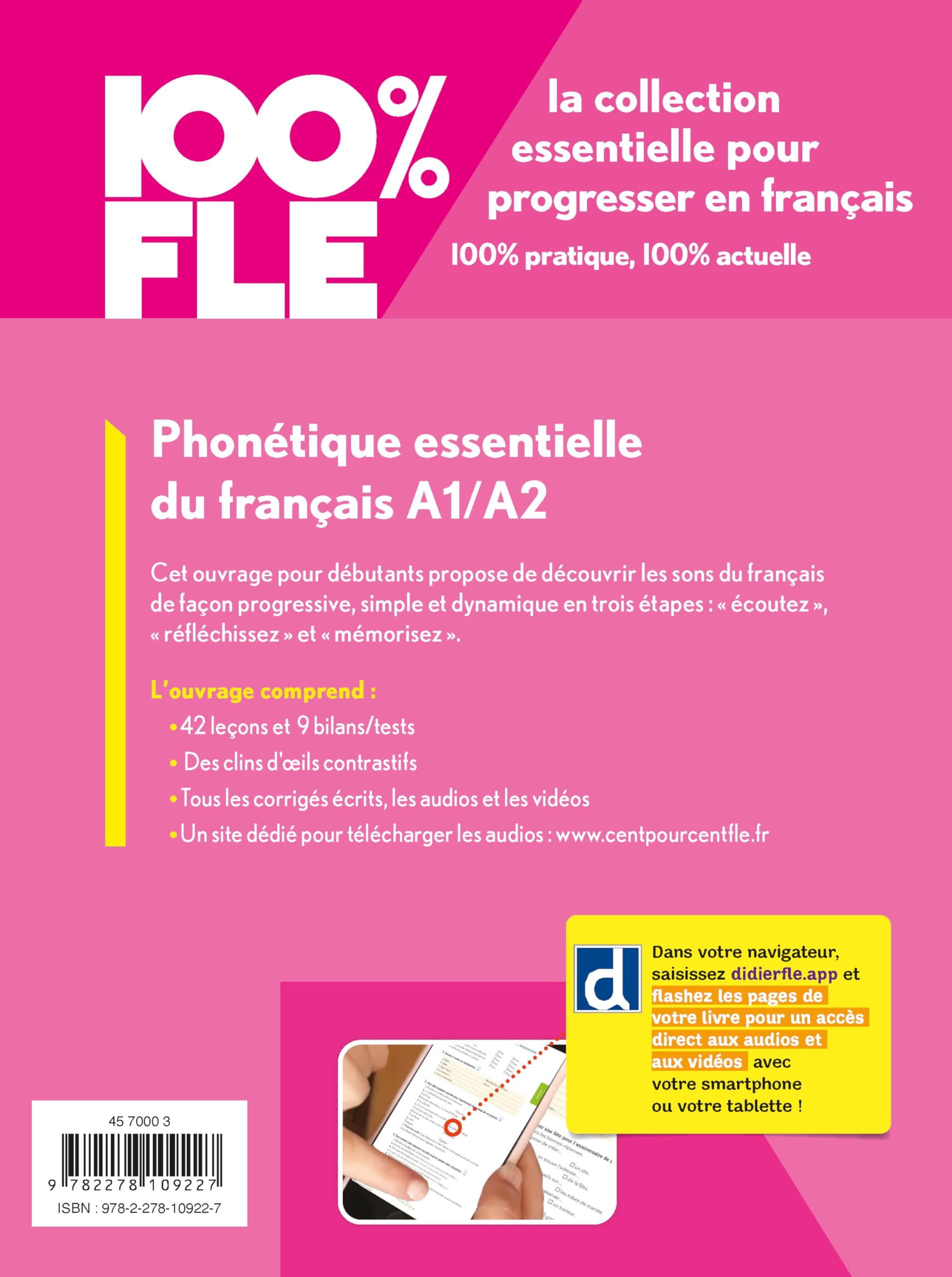 100% FLE - Phonétique essentielle du français A1/A2 - livre + didierfle.app