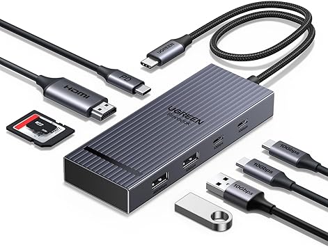UGREEN Revodok Pro USB C Hub for Laptop 8 in 1 MacBook Docking Station 4K 60Hz HDMI, 100W PD Charging, USB-C & USB-A 10Gbps Data Ports, SD/TF Card Reader for MacBook Pro/Air, iPad Pro, XPS, Thinkpad