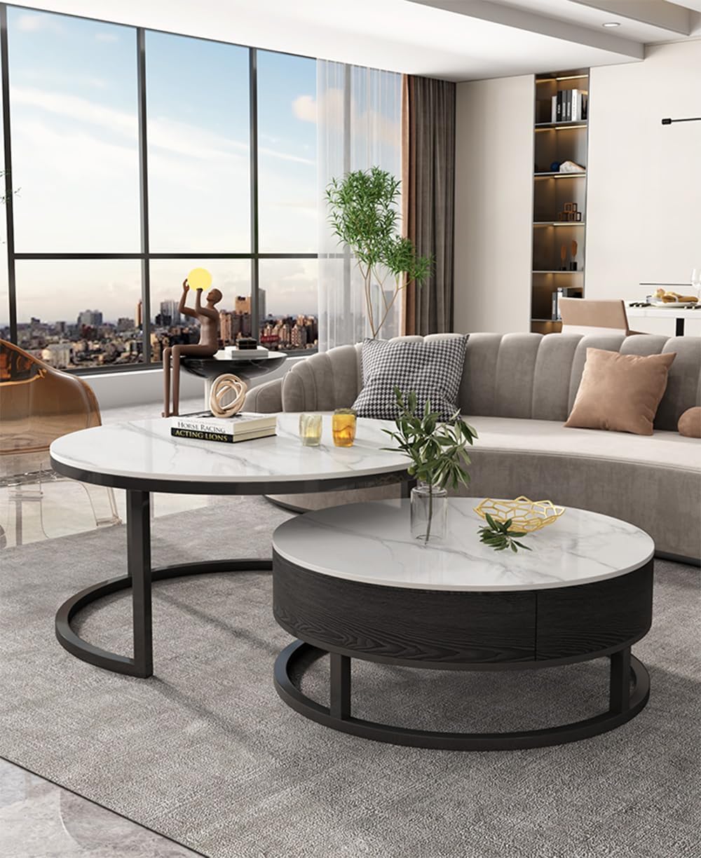 センターテーブル 大理石柄 コーヒーテーブル セラミック ネスト