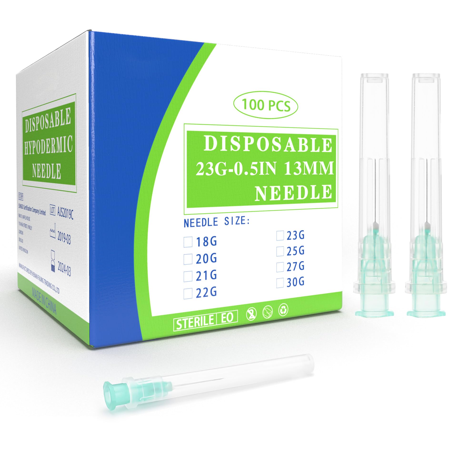 Disposable Needles - 100 Pack Luer Lock -20
