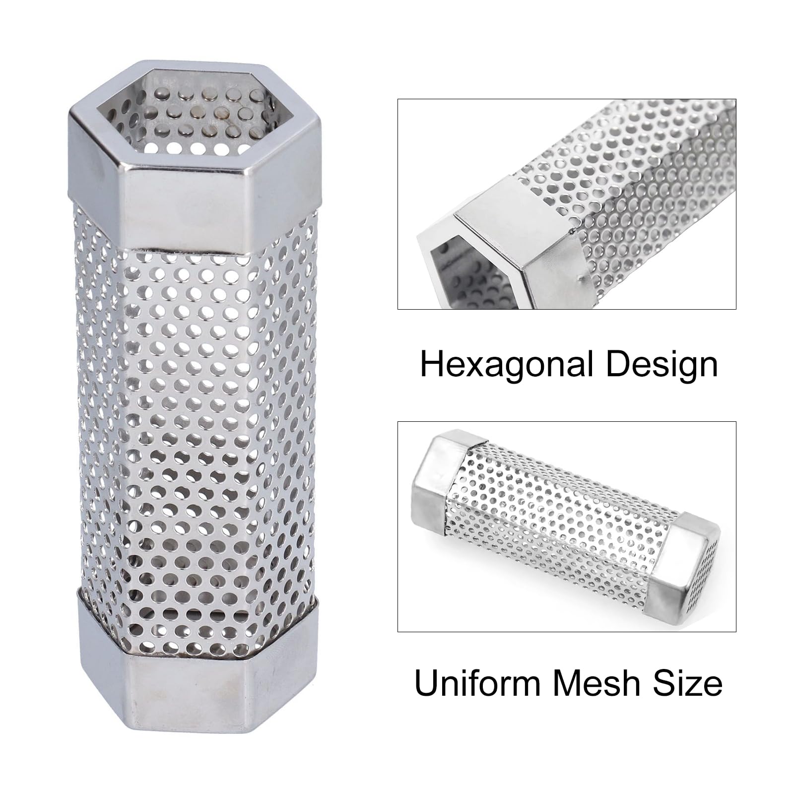 Tubo e Affumicatore per Barbecue e Affumicatore, BBQ in Pellet, Griglia Tubo, Acciaio Inox per Barbecue a Gas, Elettrico e a Carbone