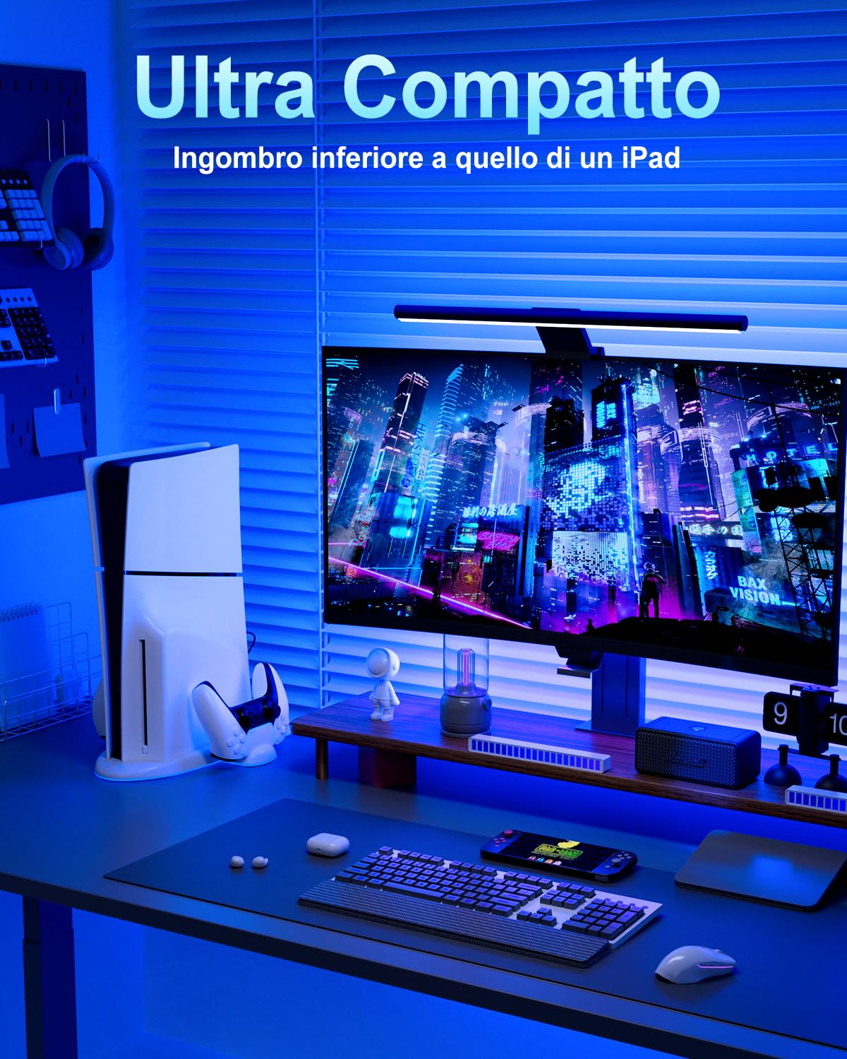 Raffreddamento Verticale per Supporto PS5 Slim, Design di Ricarica Doppio Controller Aggiornato, Base con Ventola e 9 RGB, Accessori Compatibili con PS5 Slim Digital/Disc