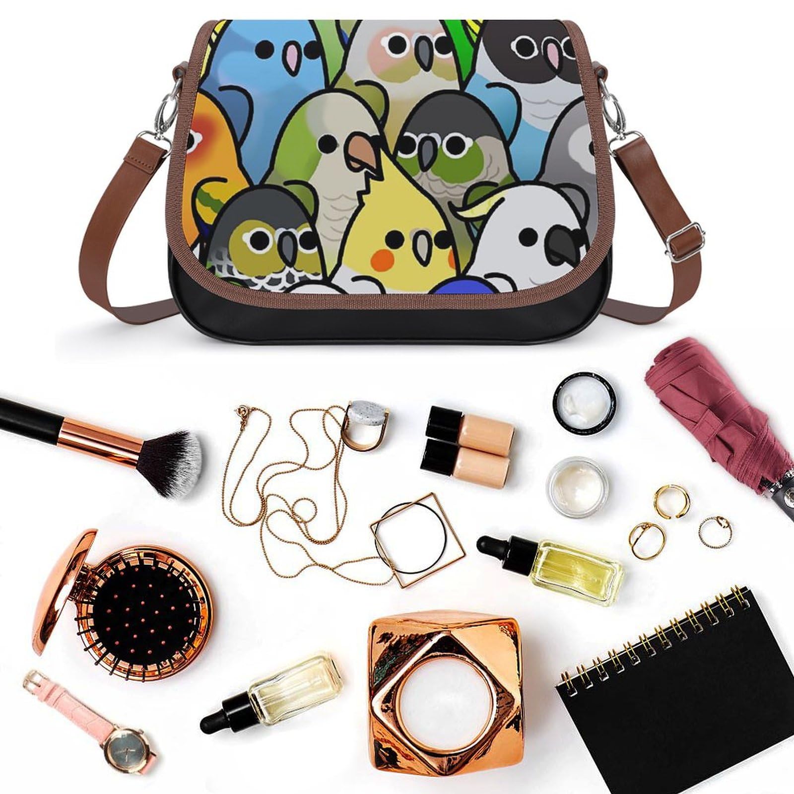 Amazon.co.jp: カラフル オウム コンゴウインコ ショルダーバッグ PU 
