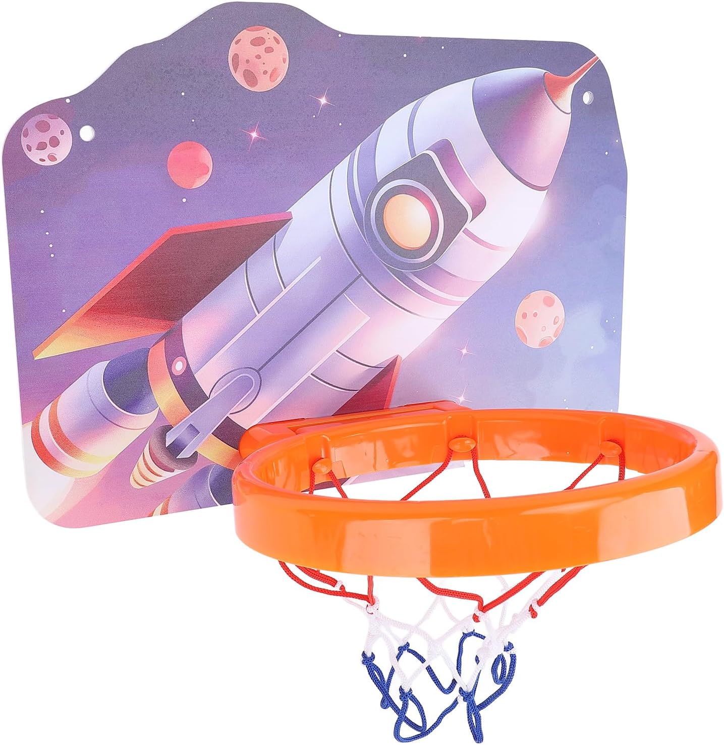 Indoor Basketball Hoop, Adjustable Height Space Saving Wall Mounted Basketball Rim Toy, Mini Hoop with 2 Basketballs Air Pump and Suction Cups for Kids Room