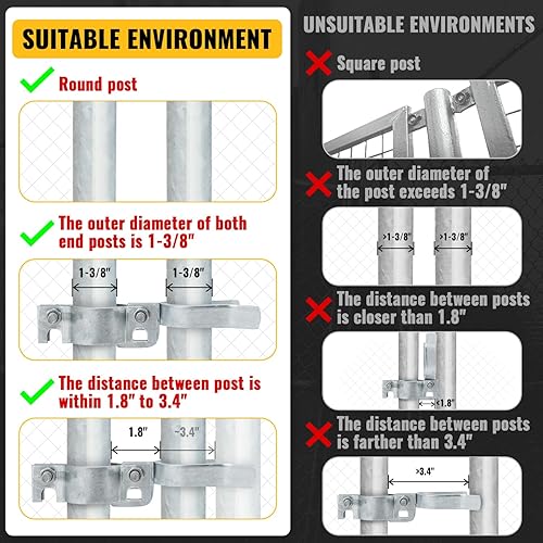 Miniatura 3 de VIVIDA Pestillo de puerta de valla de 1-38 x 1-78 pulgadas, pestillos de puerta de valla de enlace de cadena para puertas de metal, pestillo de