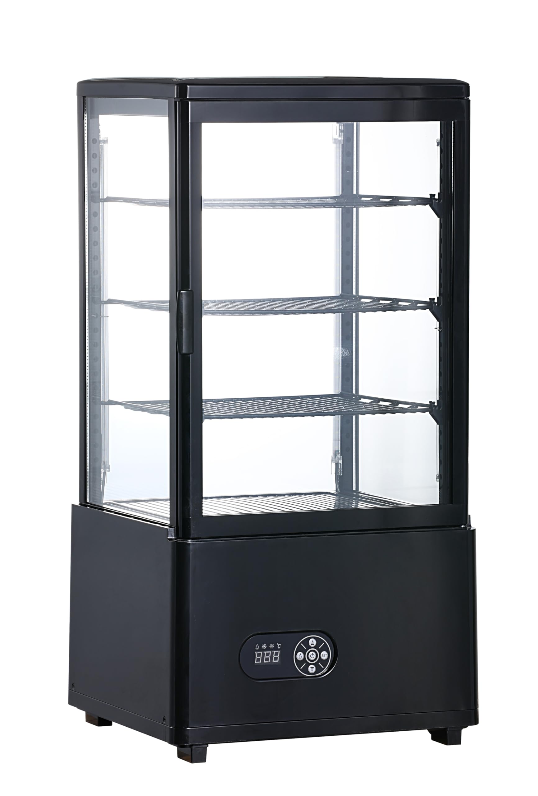Vitrina Refriguerada Expositora, 78 L, Estantes Ajustables, Iluminación LED, Blanco y Negro medida 45,2 x 40,6 x 96,8 | Vitrina Horeca