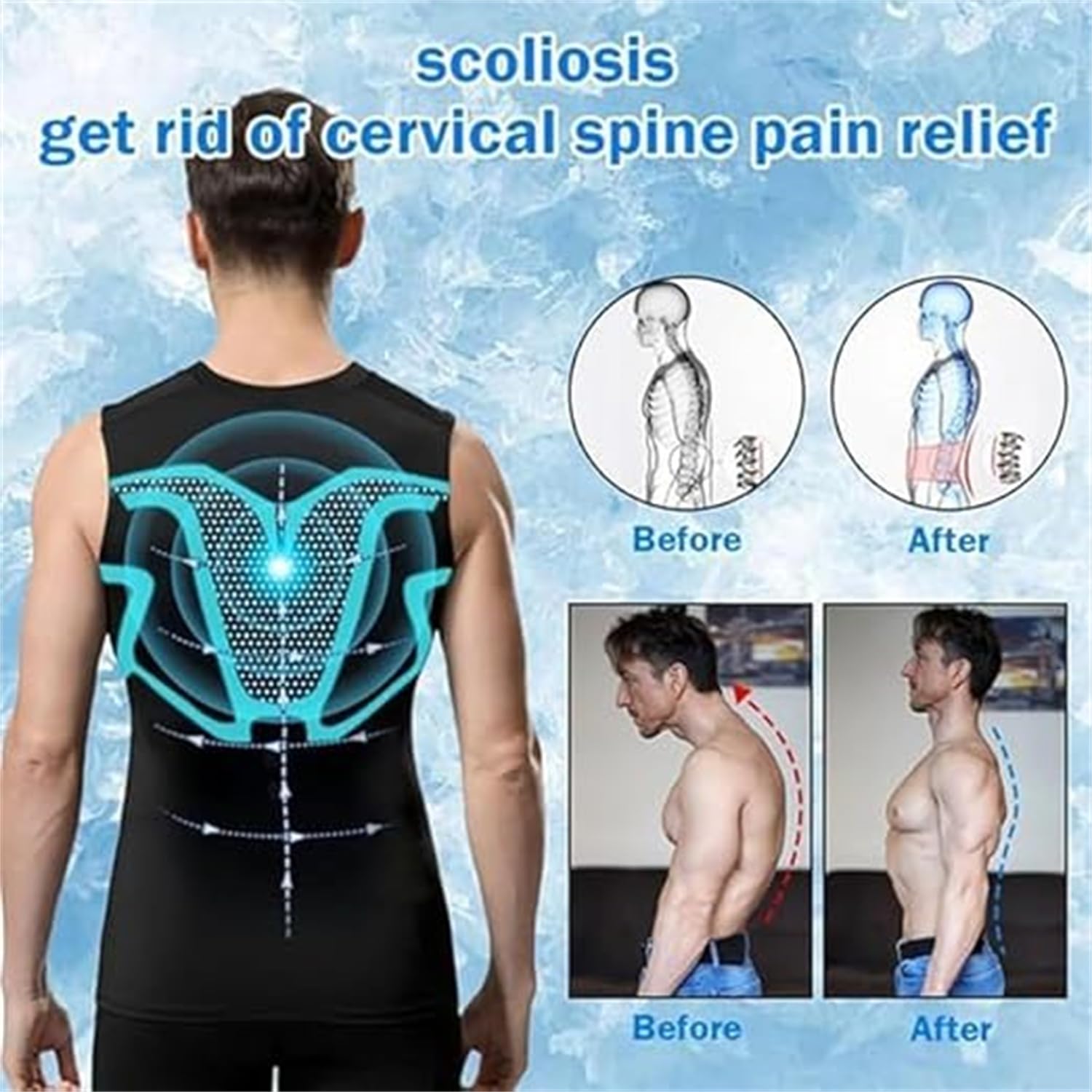 Vitaboost Maillot de compression sans manches pour homme pour construire un corps parfait, gilet de sport sans manches, gilet de compression gainant