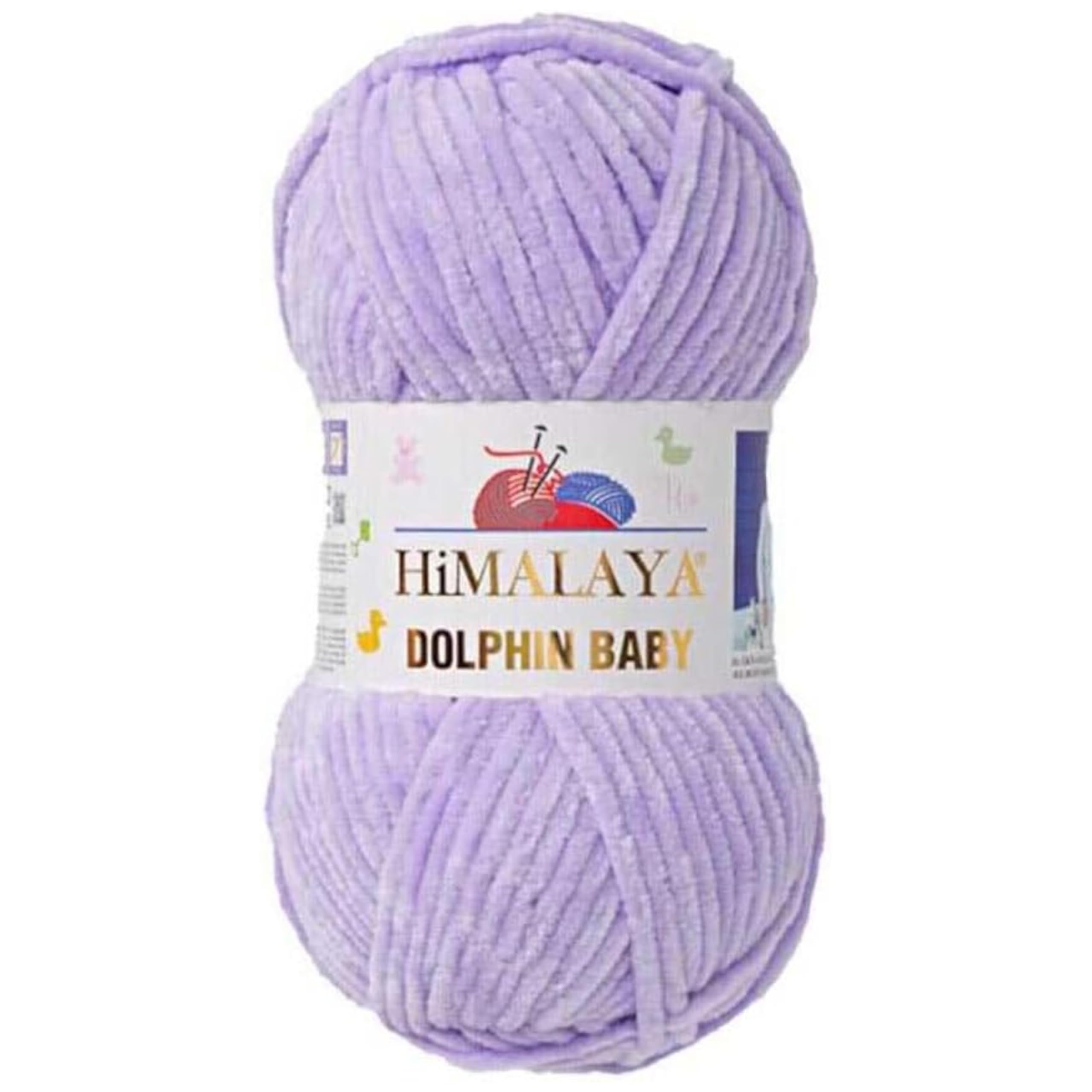 Dolphin Baby Knitting Crochet Yarn 100g Ball, Plush Amigurumi Yarn (Pale Lilac 80305)
