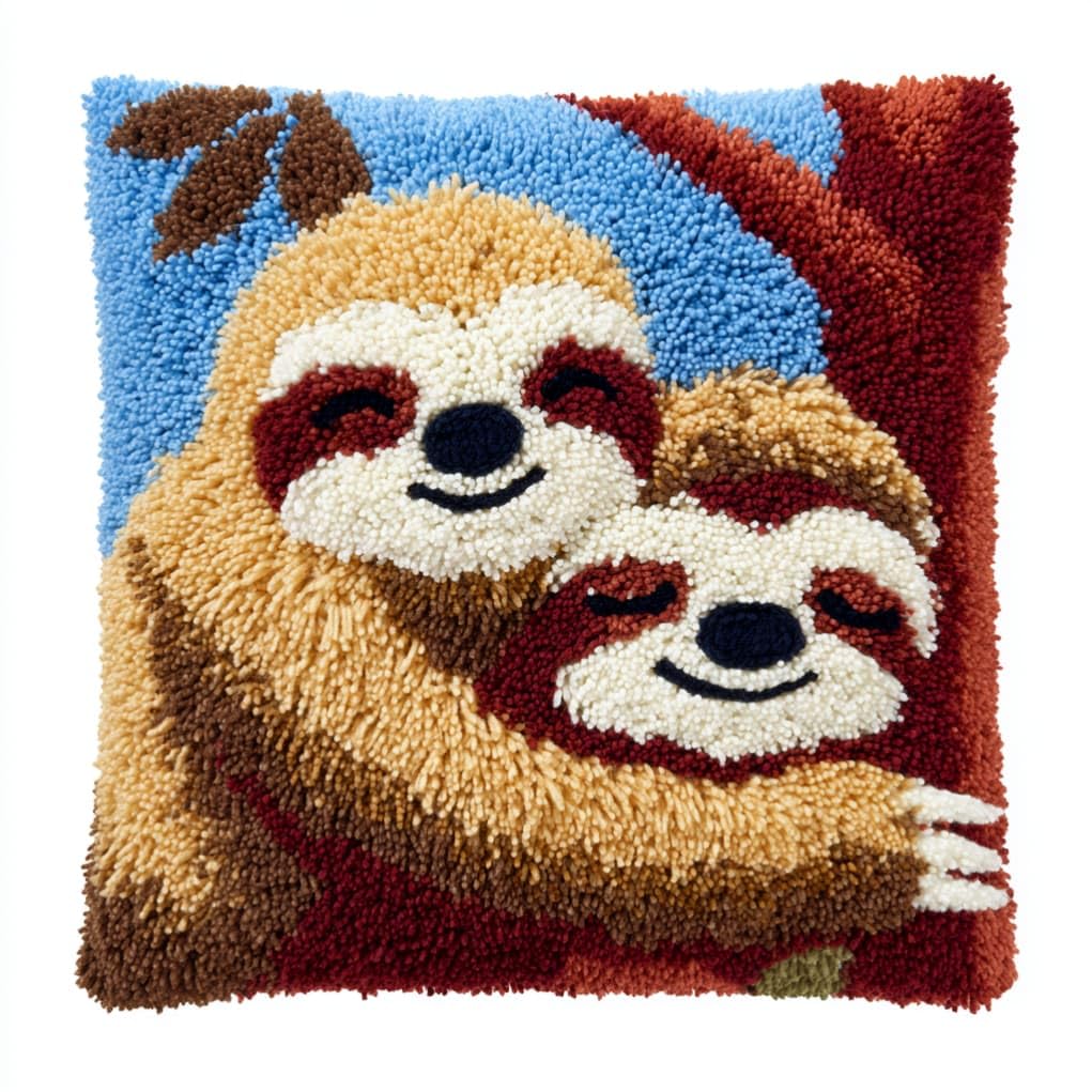 kitphoenix Latch Hook Embroidery Kits Sloths 43Cmx43Cm