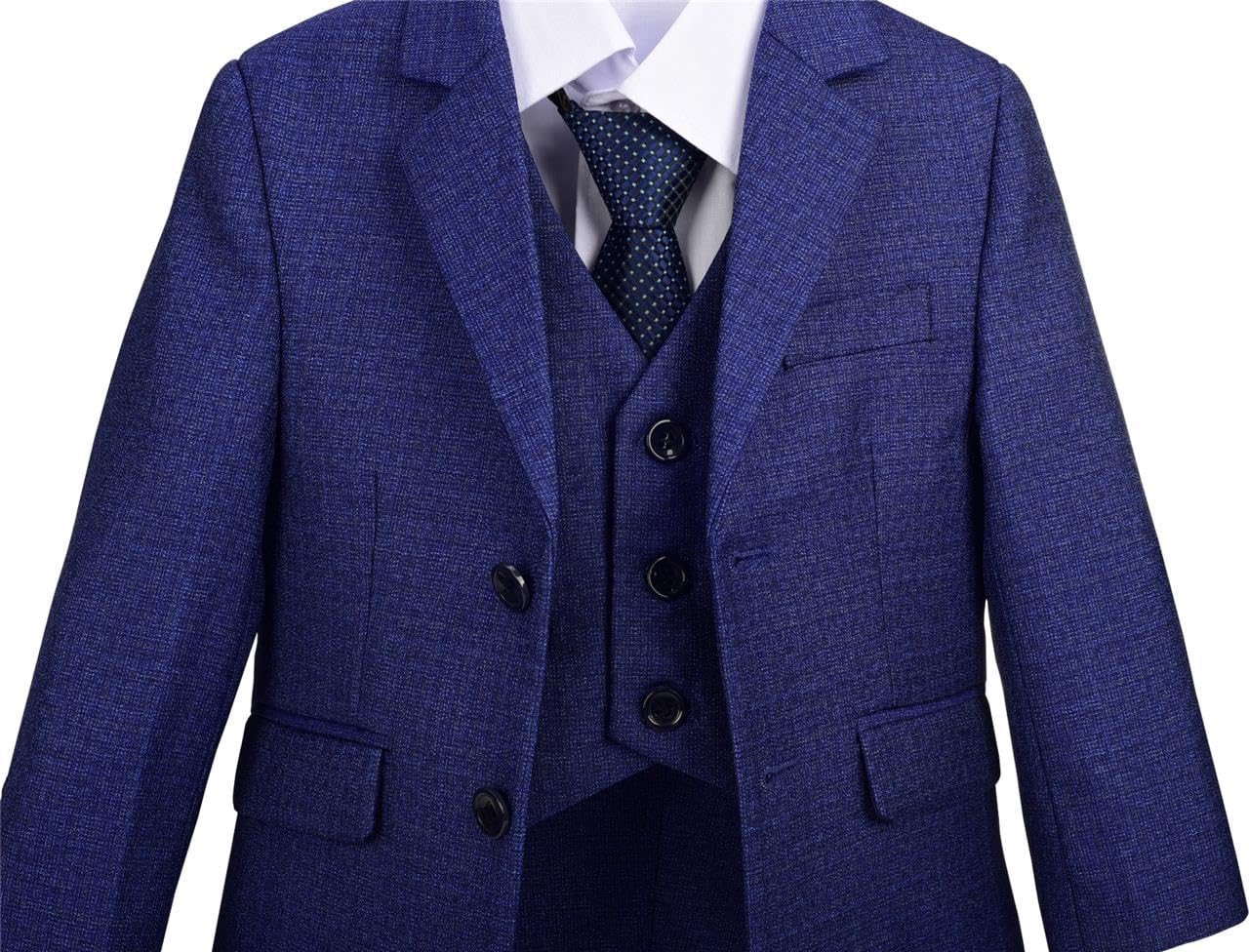 Lito Angels Completo Smoking Elegante Abiti e Giacche Set 5 Pezzi per Bambino Taglia 1-6 Anni, Blu/Navy