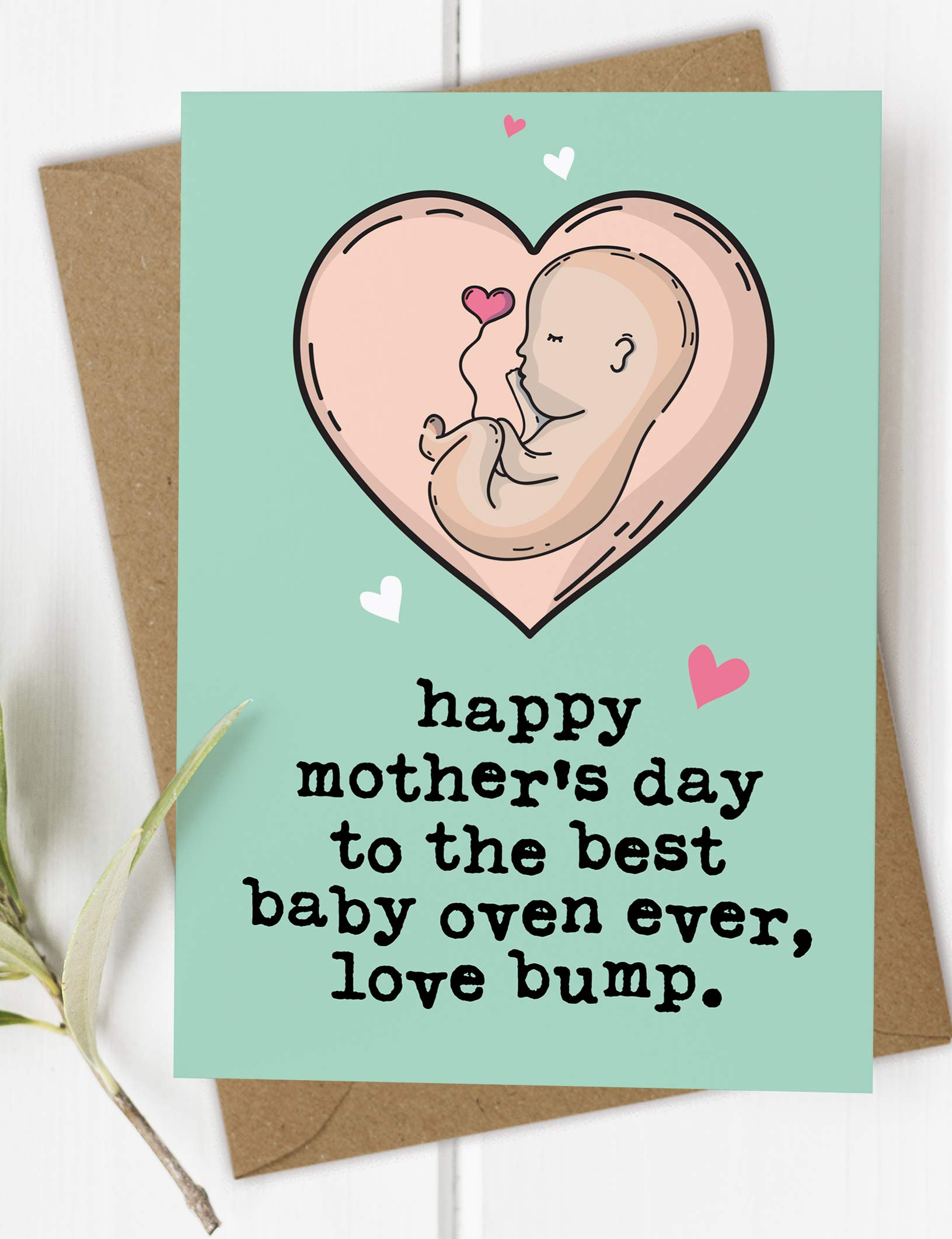 Muttertagskarte „Love Bump“ Rosa – Für Werdende Mütter, Zum 1. Mal Mama | A6, Innen Unbeschriftet, Mit Umschlag