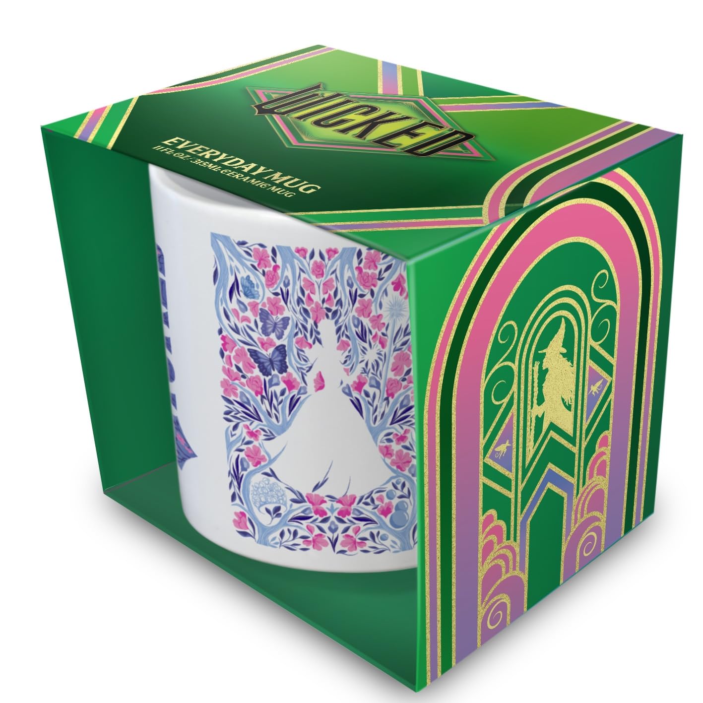 Pyramid International Wicked 2 (Flowers) White Mug 11oz/315ml White Ceramic Mug, Official Licensed Wicked Drinkware, One Size