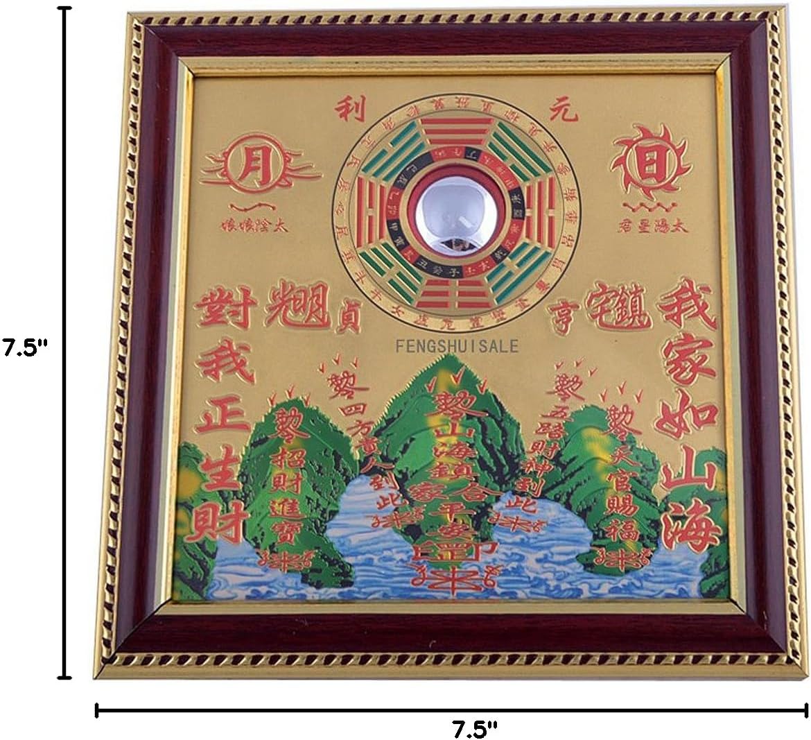 All-Round Taoist Feng Shui Protective Talisman Bagua Mirror Pakua + Free Red String Bracelet G9004