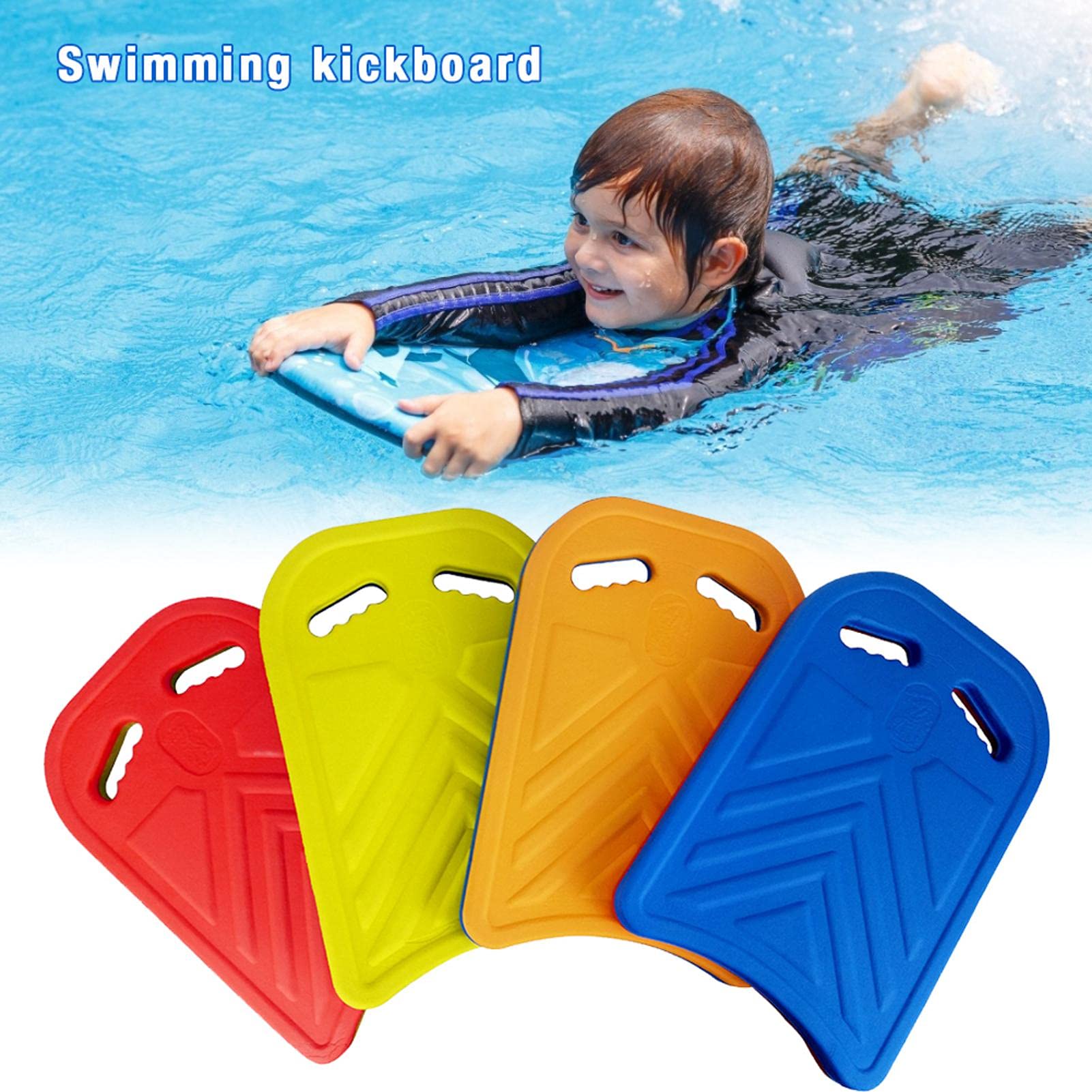Planche De Natation Enfants & Adultes - Aide Flottabilité Piscine Avec Poignées Doubles - Bleu - 40x32x2,5 Cm - Apprentissage & Entraînement