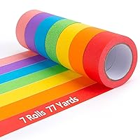 Vista 1 de VGOODALL 7 cintas adhesivas de color, juego de cinta washi para artes y manualidades, suministros de arte para niños, 330 pies x 1 pulgada