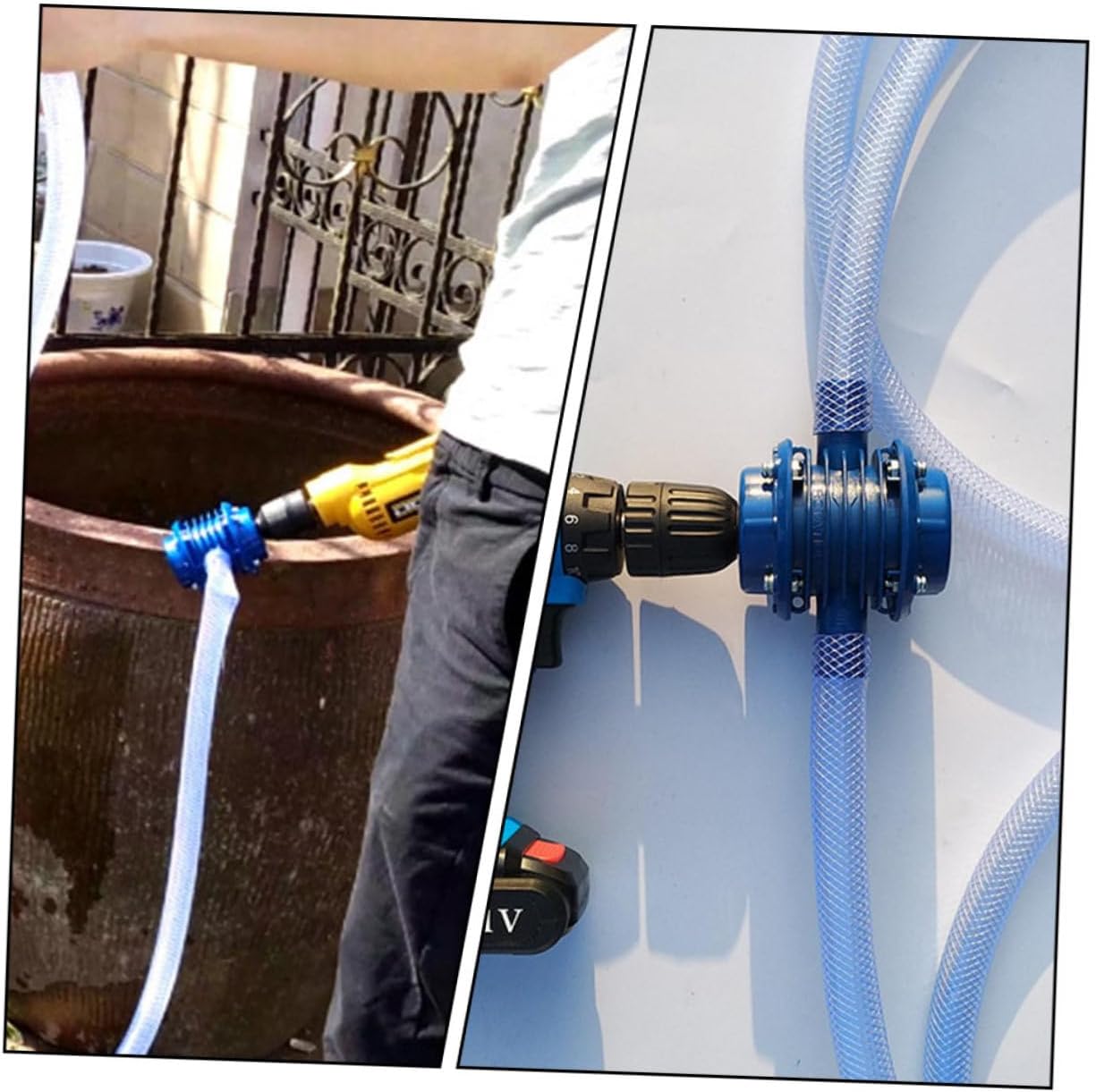 Hand Drill Water Pump, Self-Priming Plastic Utility Pump for Dirty Water