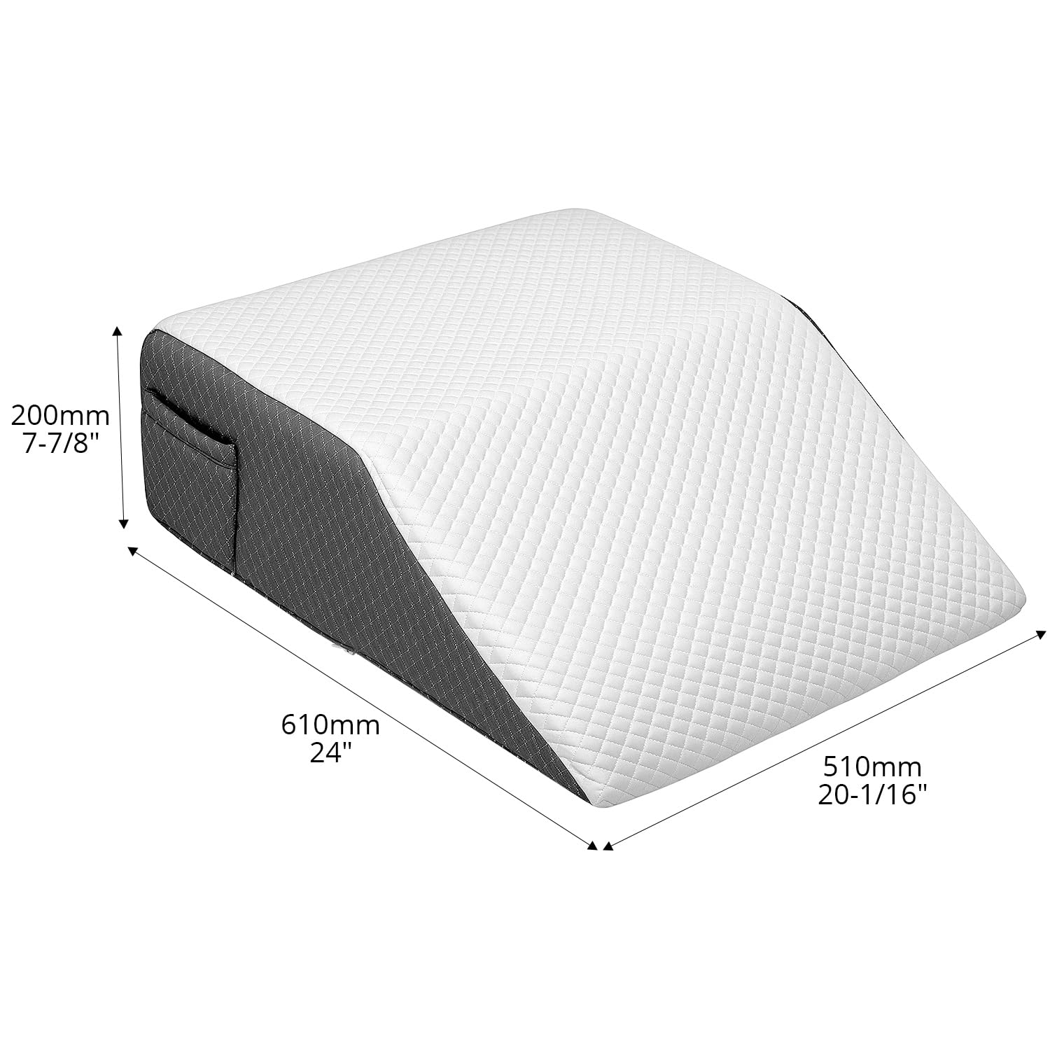 QWORK® Almohada para piernas, 61x51x20CM ergonómica cuña elevar piernas, cojin piernas Dormir de Espuma viscoelástica