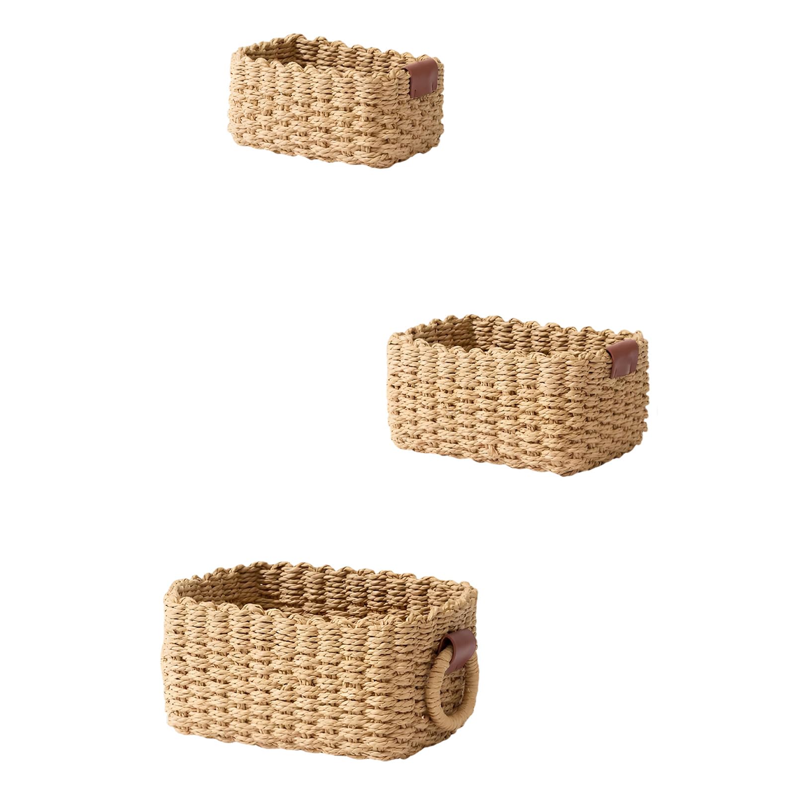 Nrgqaxm Small Baskets For Organizing, Paper Rope Storage Basket Organizer Decorative Baskets For Shelves Mini-Wicker Basket Decorative Bins Bedroom Kitchen Container
