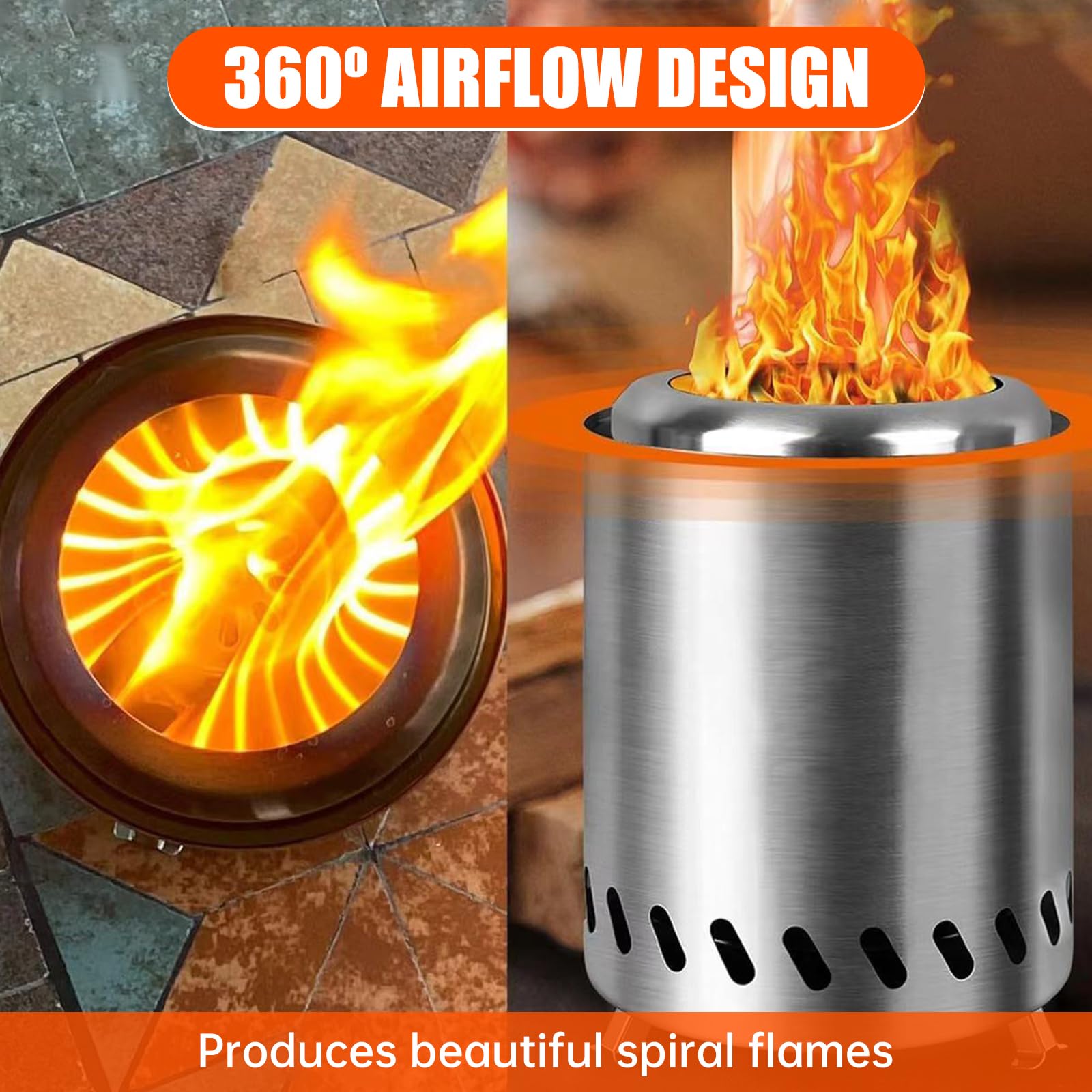 Rauchfreie Tischfeuerstelle Edelstahl - Tragbar Für Garten & Camping