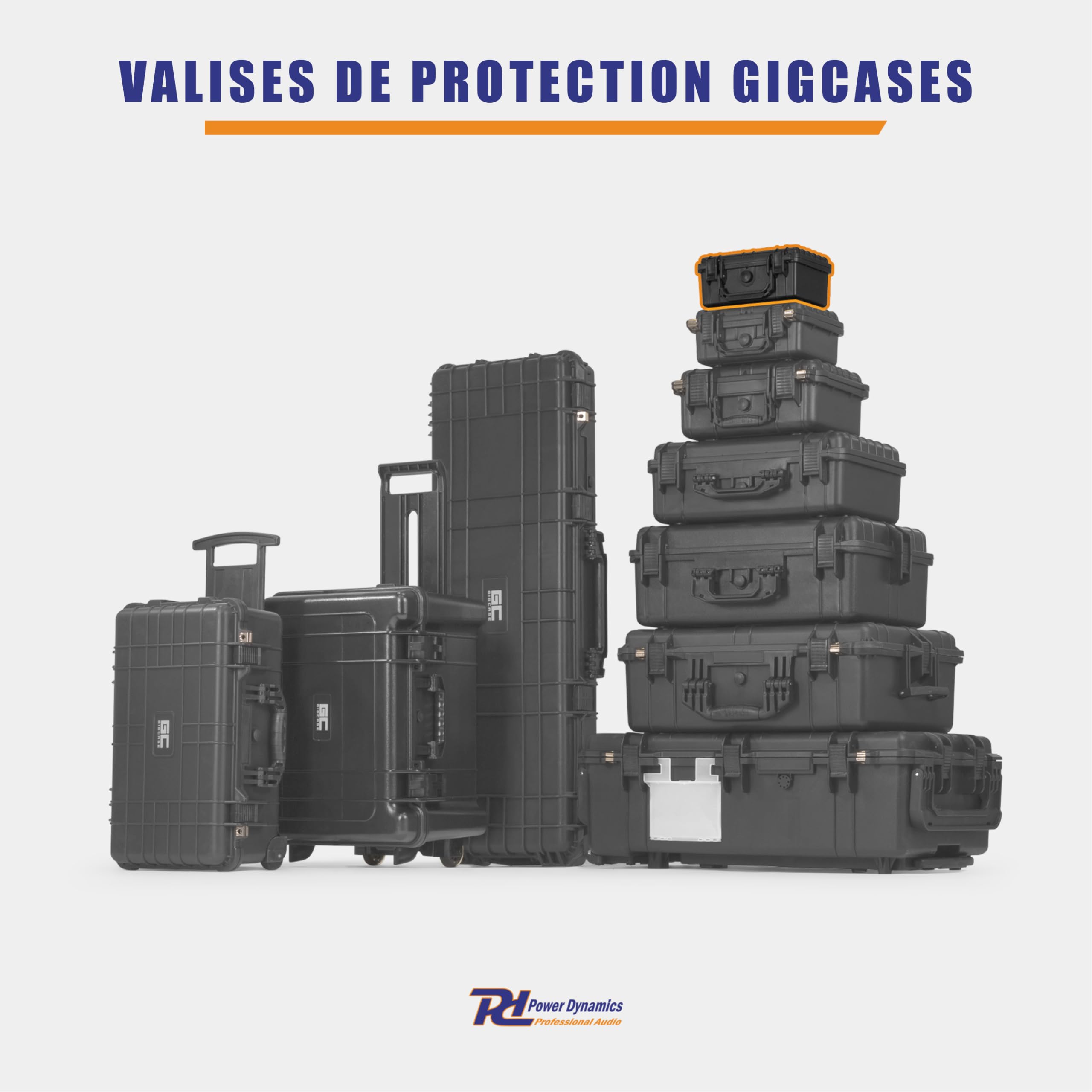 Power Dynamics GIGCase2 Valise de Protection - Antichocs, Résistante à l'Écrasement, Étanche à l'eau et à la Poussière IP67, Idéal pour Transporter Vos Équipements de Valeurs en Sécurité