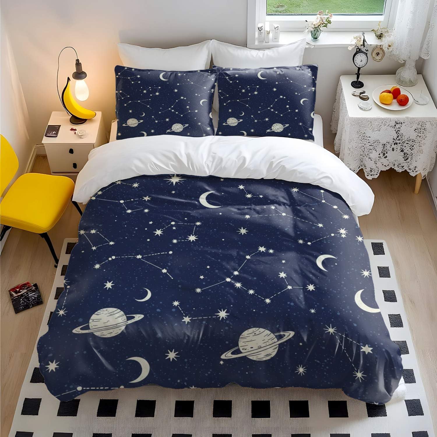 Parure de couette constellation 3D HD finitions premium lit 135x200