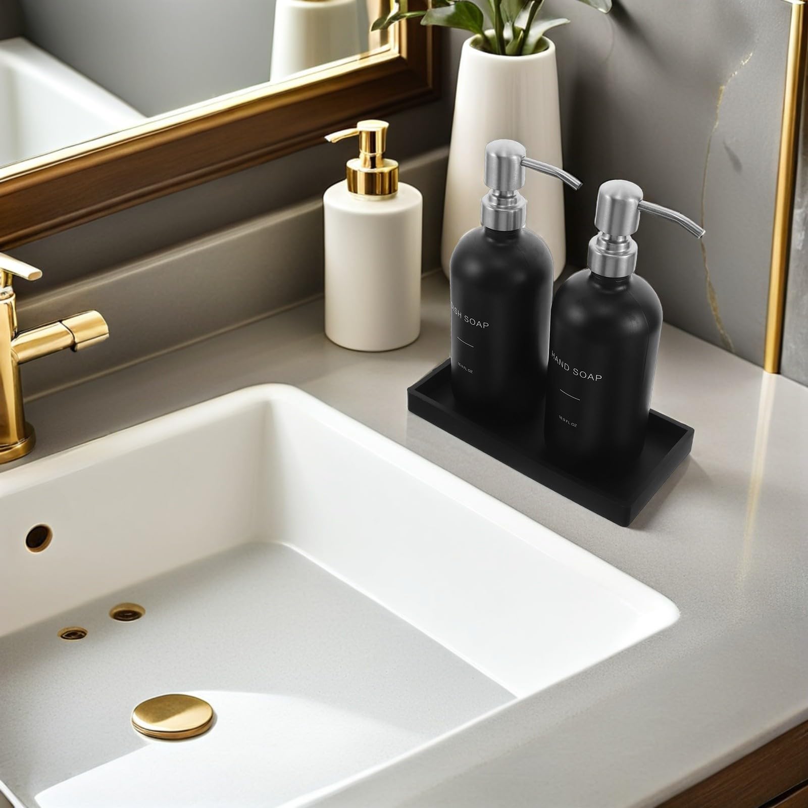 Dispenser Sapone in Vetro da 500ml con Pompa in Metallo
