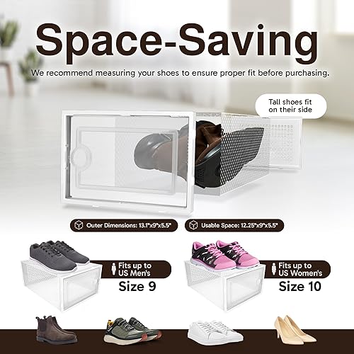 Miniatura 4 de Reli. Cajas de zapatos (paquete de 14)  Cajas de almacenamiento transparentes apilables  Caja de almacenamiento de plástico con orificios de