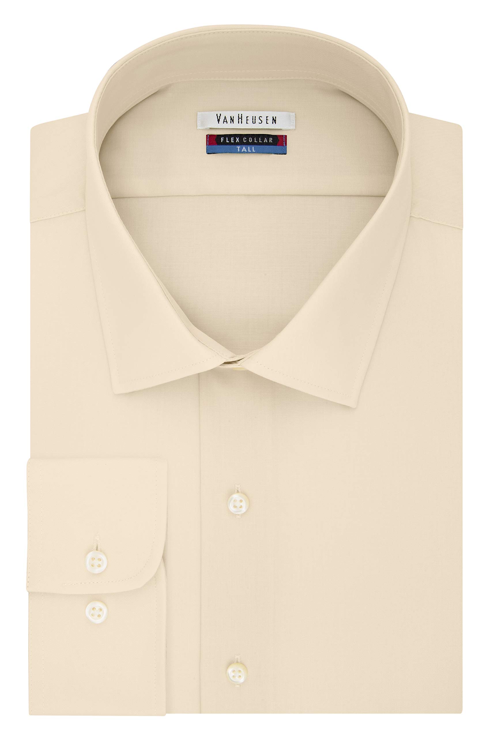 Van Heusen Men's FIT Dress Shirts Flex Collar Solid (Big and Tall), Canvas,  17