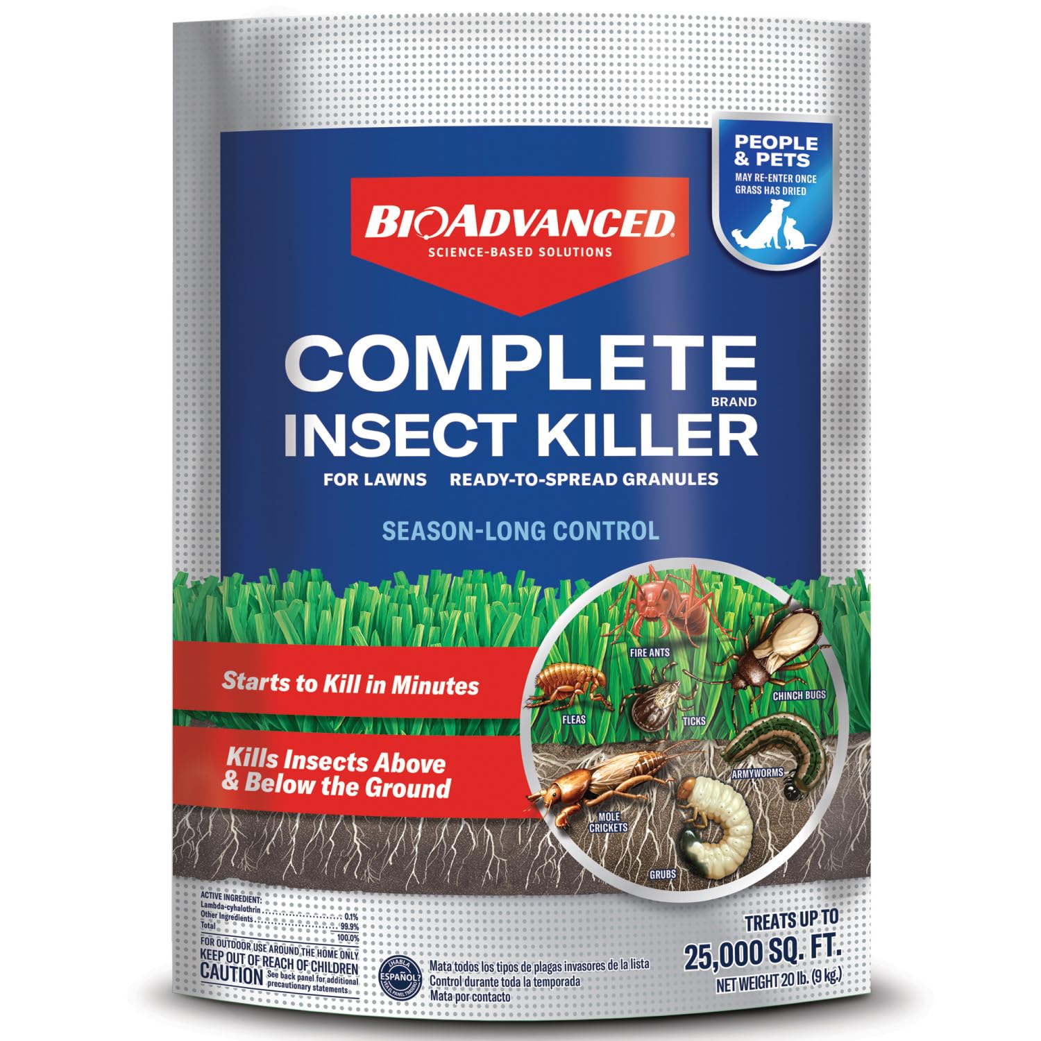 Complete Brand Insect Killer for Lawns, Granules, 20 LB