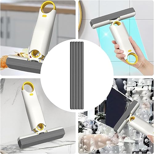 Miniatura 5 de Mini trapeadores, 753.9 in 5.04 oz, mini trapeador portátil de limpieza de vidrio de escritorio con mango de acero inoxidable, trapeador de piso de