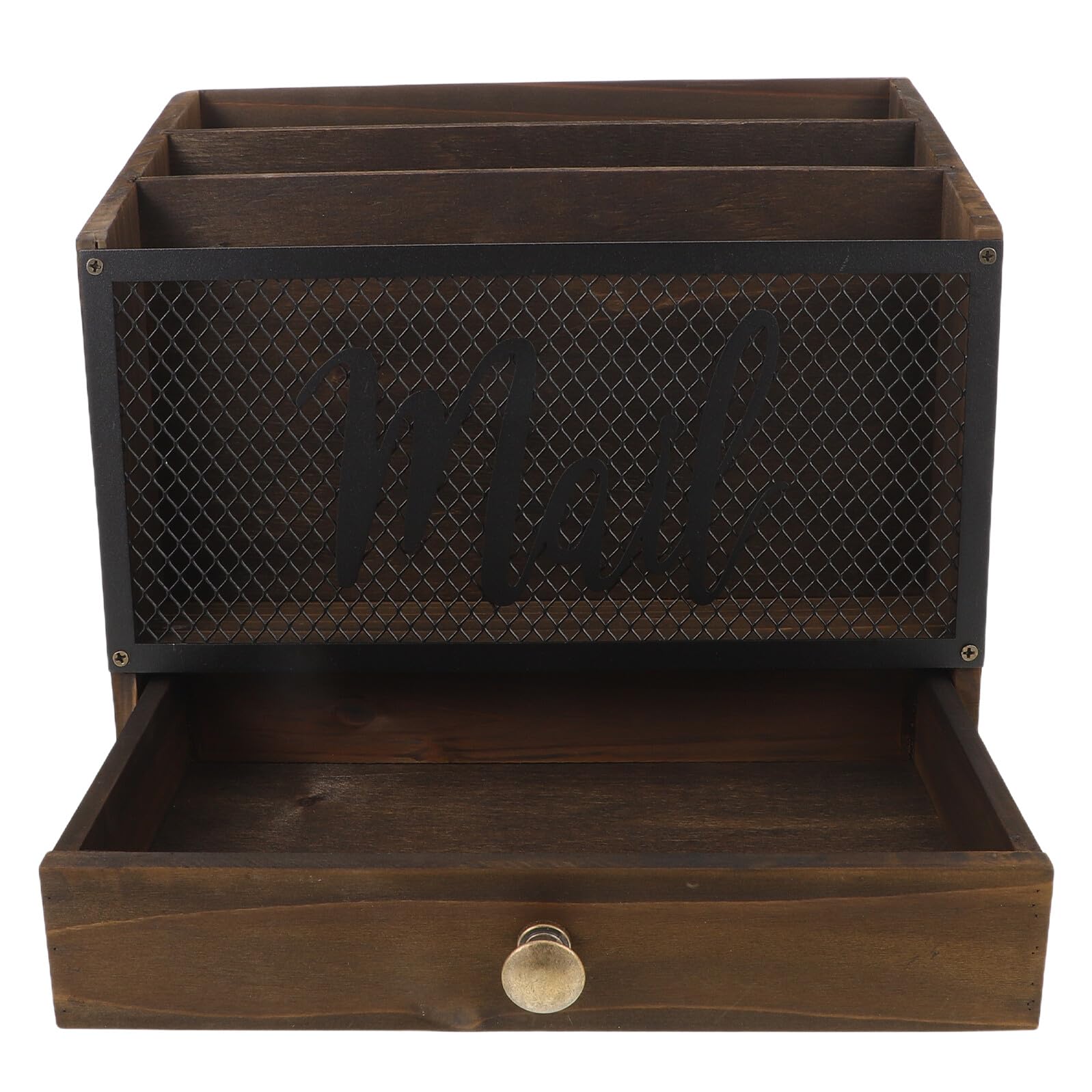 Organiseur de courrier en bois pour optimiser le rangement du bureau