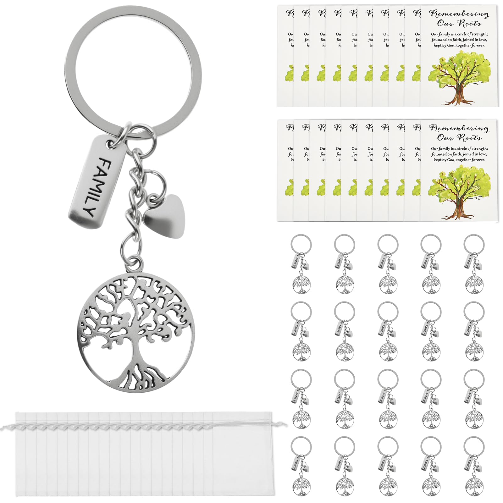 20 Pcs Thank You Keyring with Card Teacher Appreciation Gifts Inspirational Keychain Zinc Alloy Appreciation Key Ring Leaving Presents Retirement Gifts for Teachers Secondary/Elementary Nursery(B)