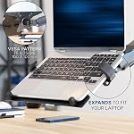 VIVO Universal Adjustable 10 to 15.6 inch Laptop Mount for Desk, Single Tension Arm VESA Notebook Stand with C-clamp and Grommet Options, Black, STAND-V001O-L