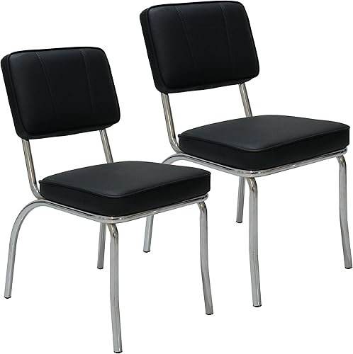 Porthos Home Sillas de comedor de metal y poliuretano Estilo moderno y contemporáneo en (juego de 2) Negro Talla única