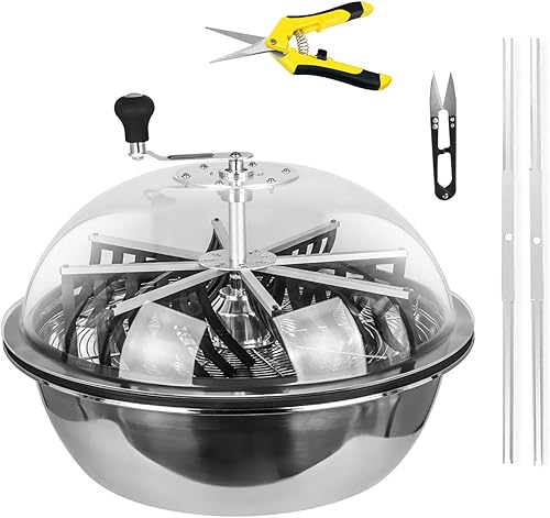 iPower GLTRIMBOWL24XLPRNR6 - Cortadora de hojas de 24 pulgadas, corte giratorio trenzado para plantas brotes y flores con engranajes mejorados,