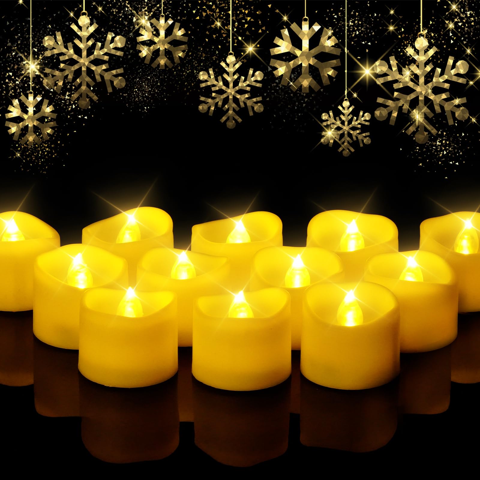 Velas de té LED, Paquete de 12 Luces de té LED Sin Llama, Velas Eléctricas con Luz Parpadeante, Velas Pilas, Vela Led, Luz Amarillas Cálida, para Bodas, Fiestas, Navidad, Pascua, como Luz de Ambiente