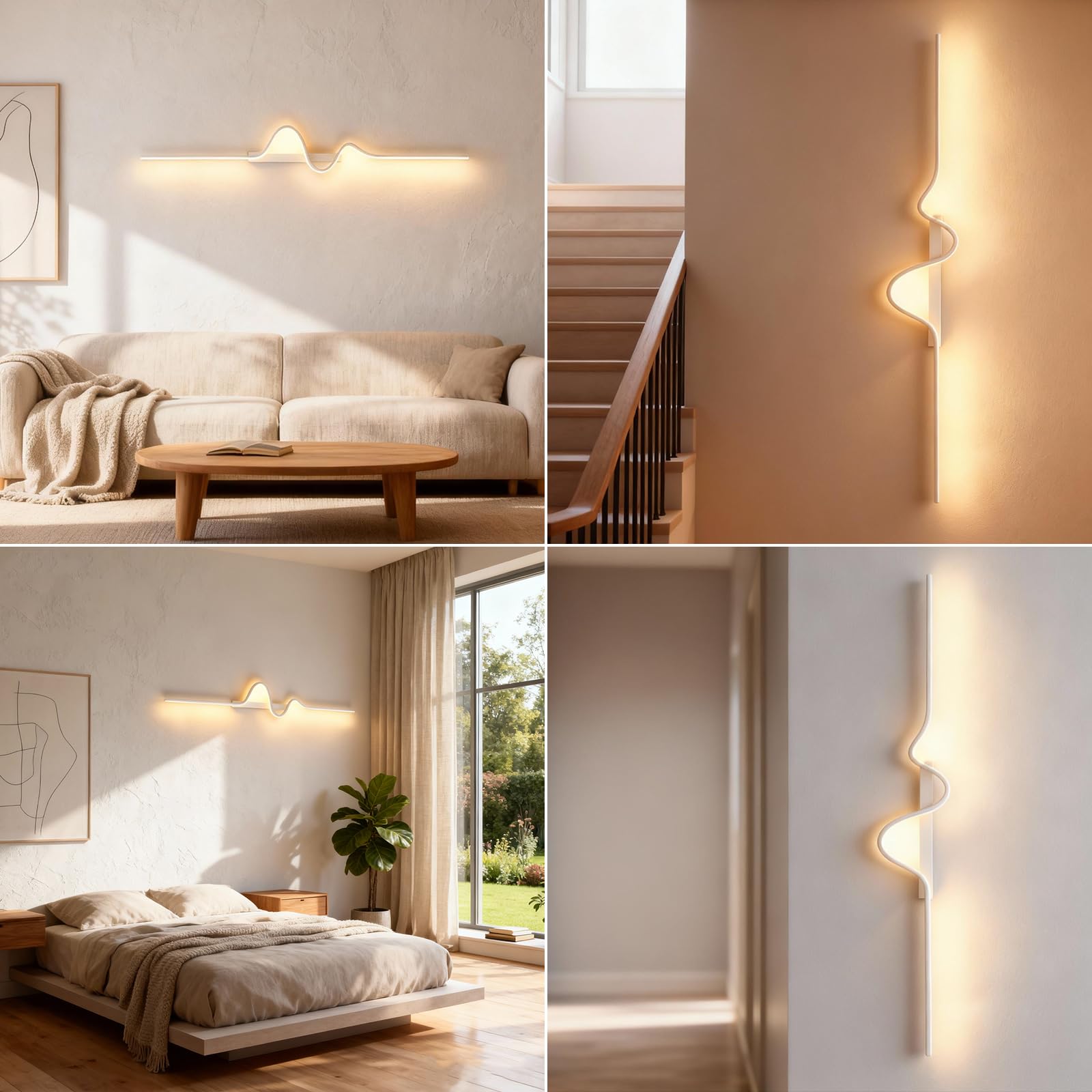 Aplique pared con Control Remoto,100CM/16W/2000LM Lampara Led