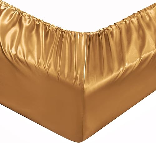 Miniatura 28 de P Pothuiny Sábanas de satén King (6 piezas, negro) – Juego de sábanas de satén sedoso de lujo tamaño King, juego de sábanas extra suaves, 1 sábana