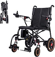 Vista 10 de Silla de ruedas eléctrica para personas mayores y adultos, ligera y plegable, silla de ruedas eléctrica de doble motor todo terreno, función
