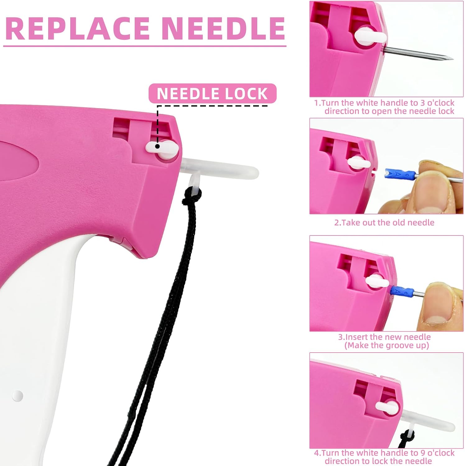 Tagging Gun for Clothing, Tagging Gun Kit with Hard Case, 1600pcs 1" Barbs Fasteners and 6 Needles, Price Tag Gun, Standard Retail Price Tag Attacher Gun Kit, Clothes Tagging Gun - Image 3