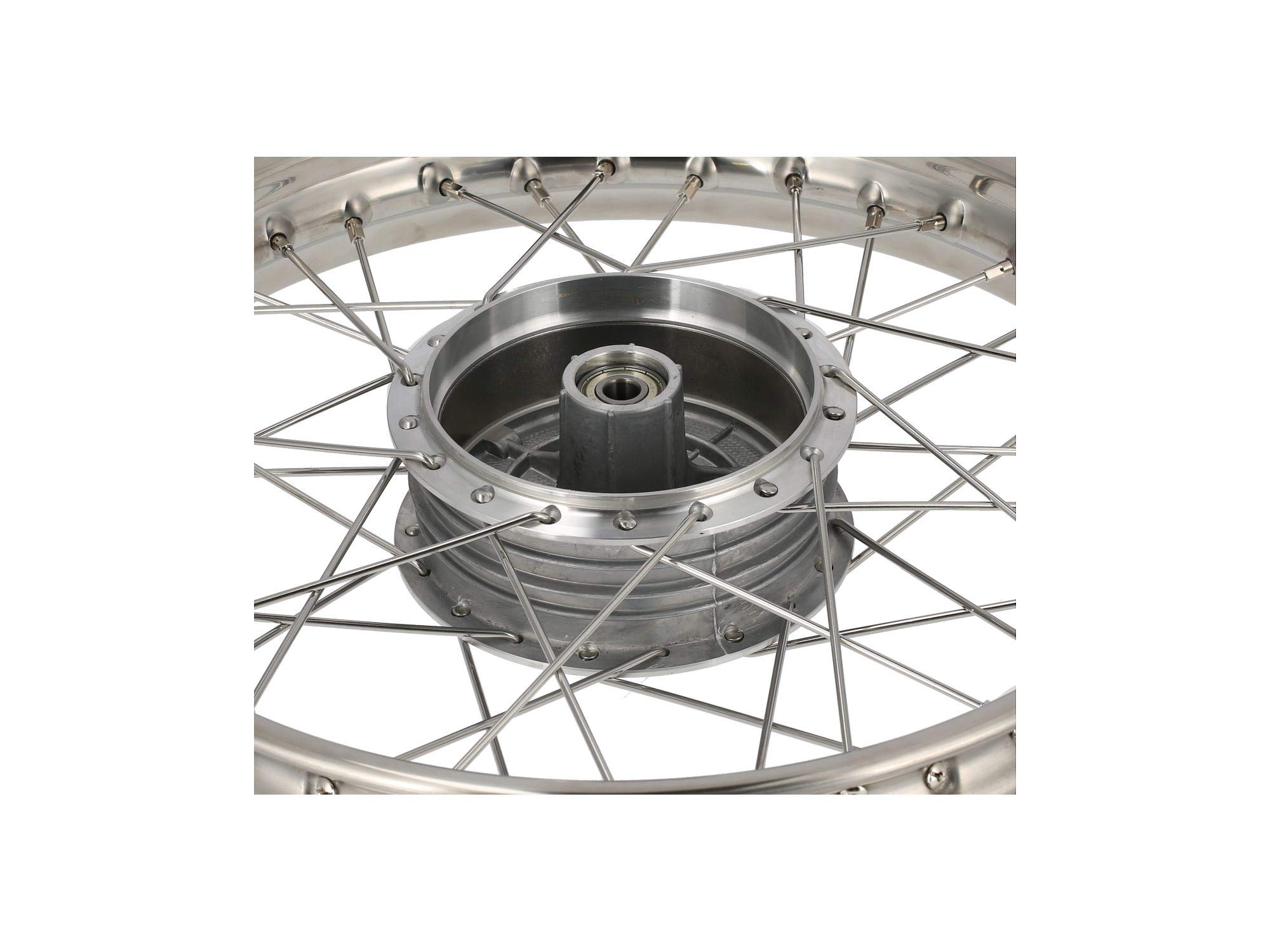 MZA Koło szprychowe 1,6 x 16" felga ze stali szlachetnej + szprychy ze stali nierdzewnej - Simson S50, S51, KR51 Schwalbe, SR4