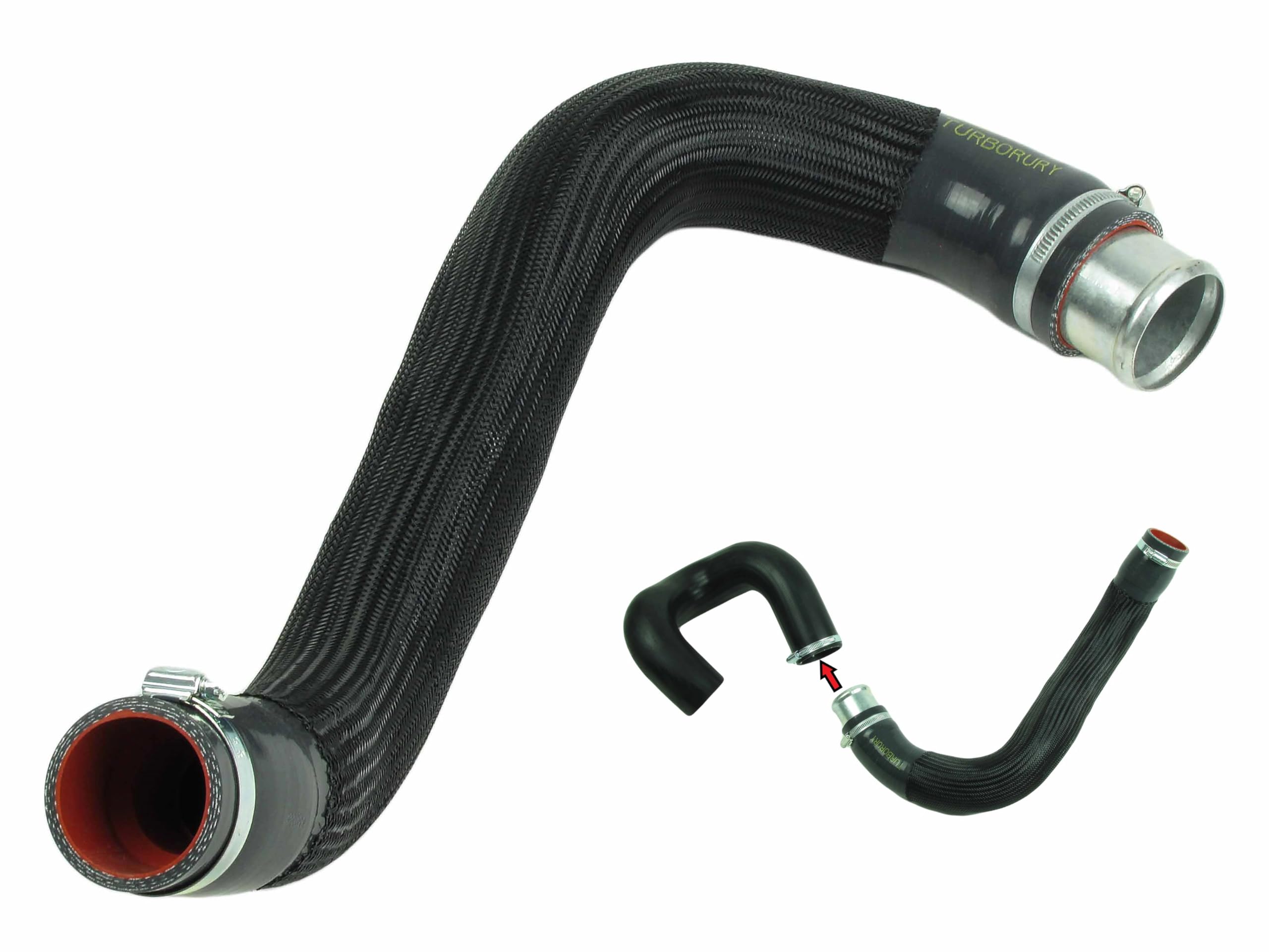 Kit de Tubos para Intercooler - Juego de Reparación de Tubos Turbo con Manguito y Bridas - para Opel Vivaro 2.0, para Renault Trafic, para Nissan Primastar - Kit de Mangueras de Silicona
