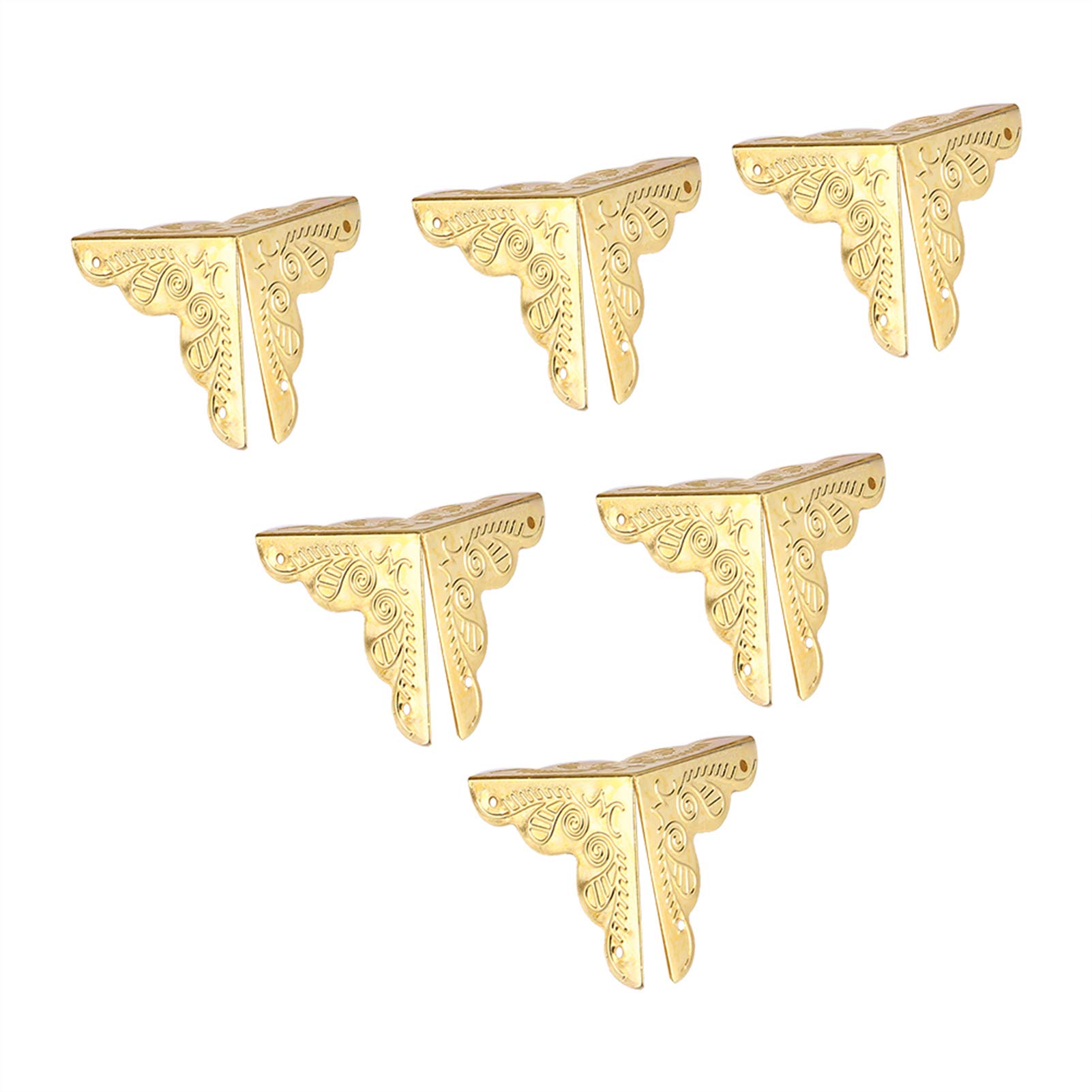 Protezioni Decorative per Angoli, Scatola da 12 Pezzi Protezioni per Angoli Decorative per Angoli in Legno Hadrware(Oro)