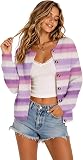 tobchonp Striped Cardigan Sweaters Y2k A007-light Purple in A007-light Purple
