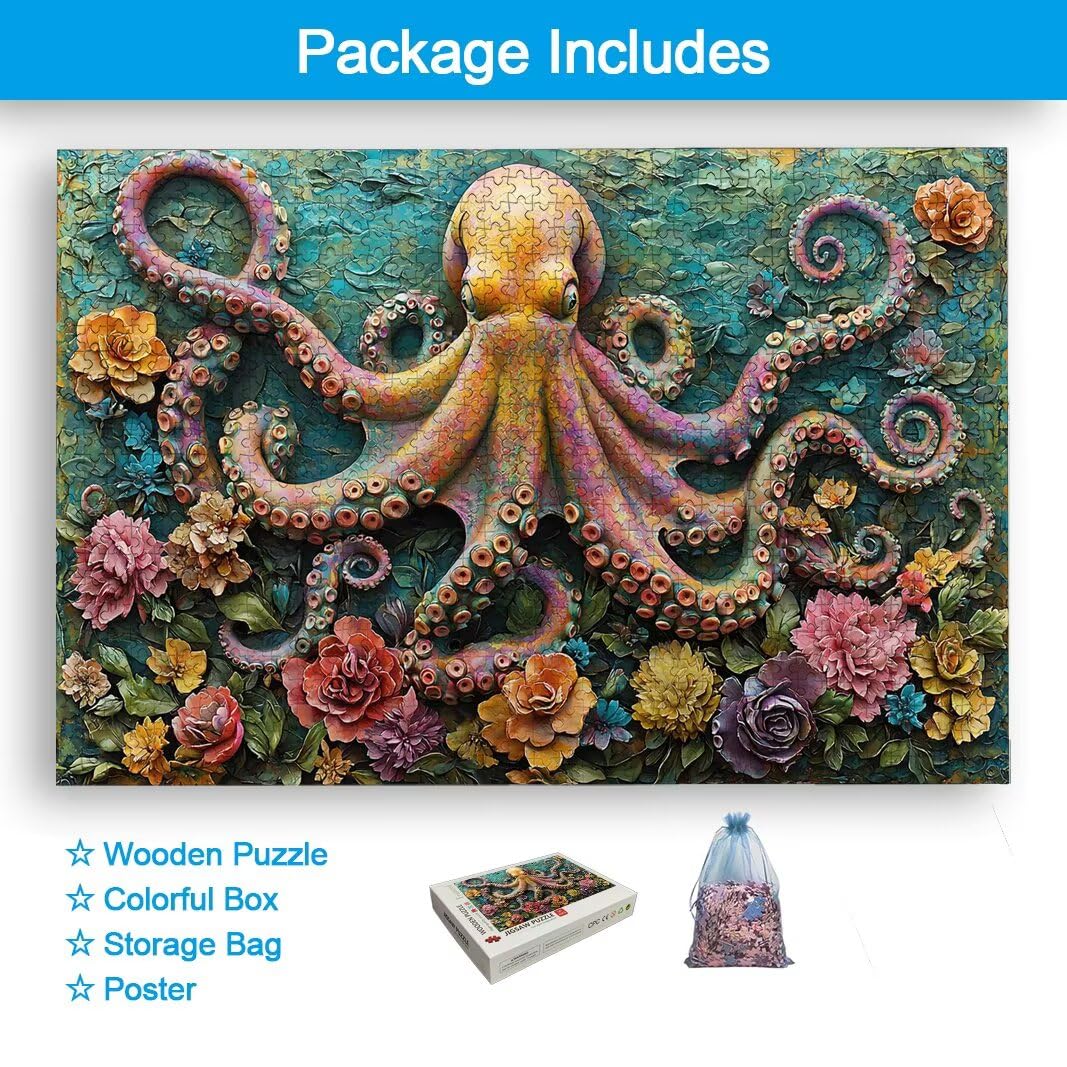 Puzzle dla dorosłych, 1500 sztuk, ośmiornica dla dorosłych -3030